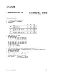 Datasheet HYB3116400BT-50 manufacturer Siemens